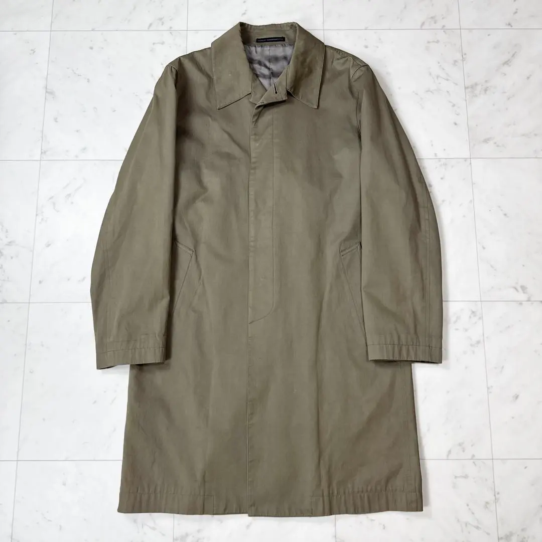 Thumbnail of Rare Yohji Yamamoto Hidden Placket Stand Collar Coat, Khaki, Size 3 (fits like L)