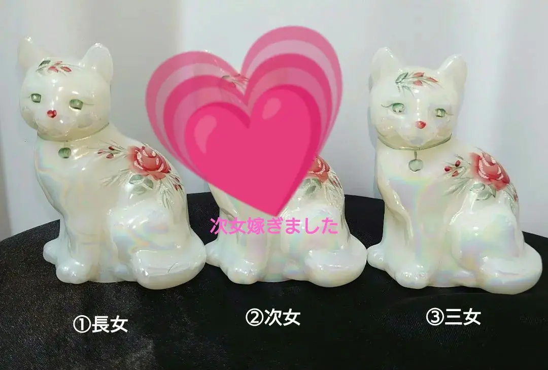 1970年代製 FENTON 花柄 猫 フェントン 白 ホワイト 置物 2025年最新】フェントン 猫の人気アイテム - メルカリ