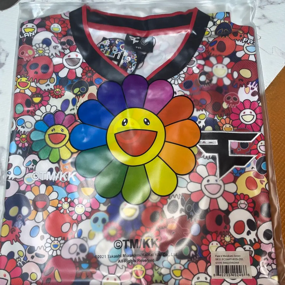 b*a様 村上隆 FaZe Clan Jersey Red Tee 赤　レッド 村上隆 FaZe Clan Jersey Red Tee 赤 レッド シャツ メンズ