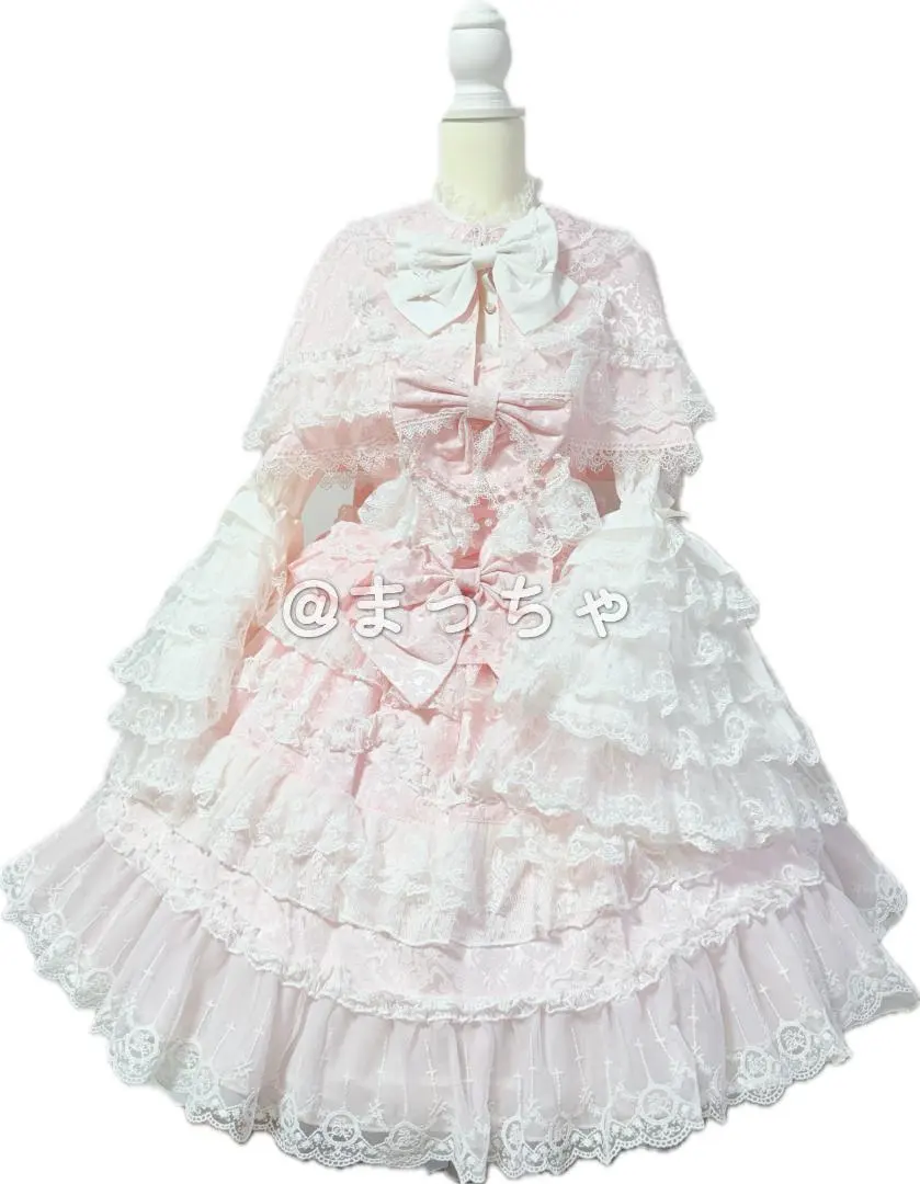 Thumbnail of [Han Girl] Love and Heart Lolita Dress Set, Pink