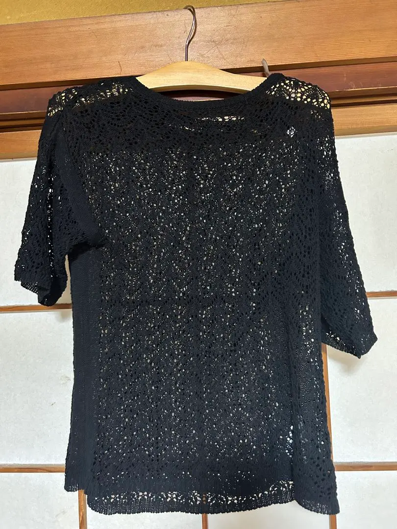 Thumbnail of MOUSSY Black Short Sleeve Knit, FREE Size
