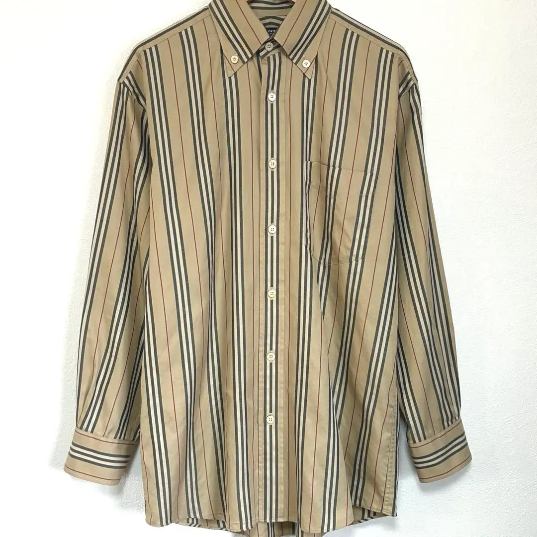 Thumbnail of Burberry Striped Shirt Beige Dress Shirt Long Sleeve Nova Check S