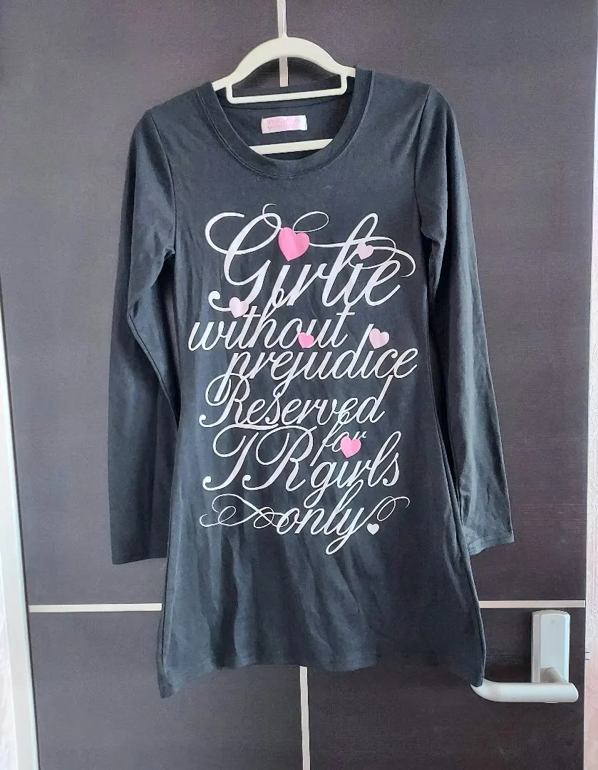 Thumbnail of TRALALA Tralala Printed Black Long Sleeve Mini Dress y2k Heisei Gal