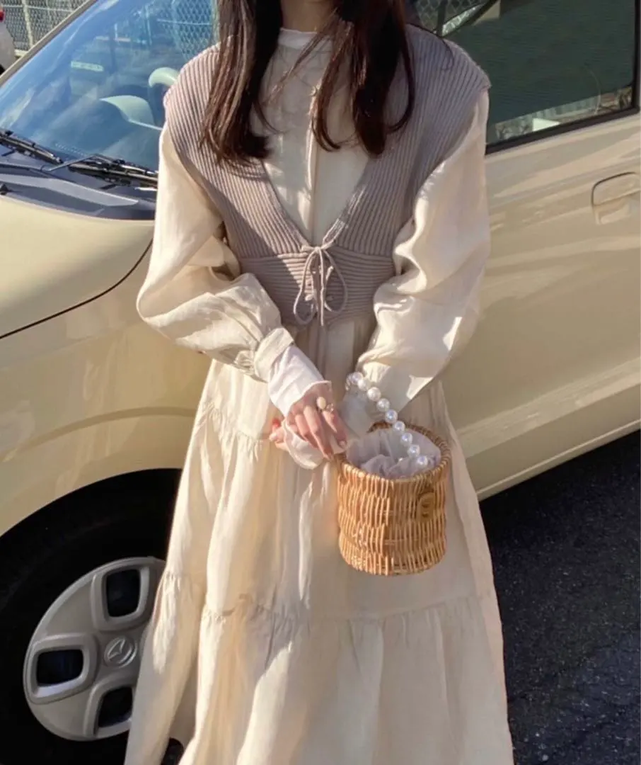 Thumbnail of archives 2-way Lace-Up Bustier + Sheer Tiered Dress