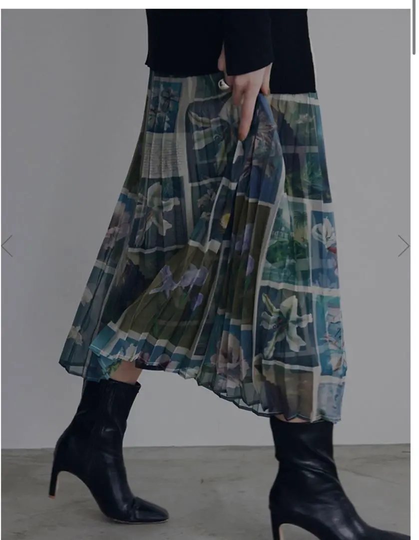 アメリヴィンテージFLOWER PATCHWORK PLEATED SKIRT AMERI/アメリ】FLOWER PATCHWORK PLEATED SKIRT/フラワーパッチ