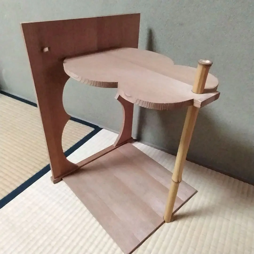 瓢棚 文化棚 飾り棚 瓢箪 台 木製 組み立て式 工芸品 和風 茶道具 レトロ 淡々斎好写 瓢棚（炉風炉兼用・組立式） | カタログ