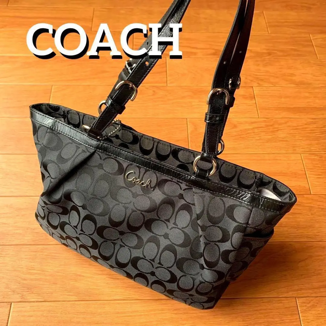 コーチ　パテント　レザー　エナメル　舟形　トートバッグ　F17726 COACH s-l400.jpg