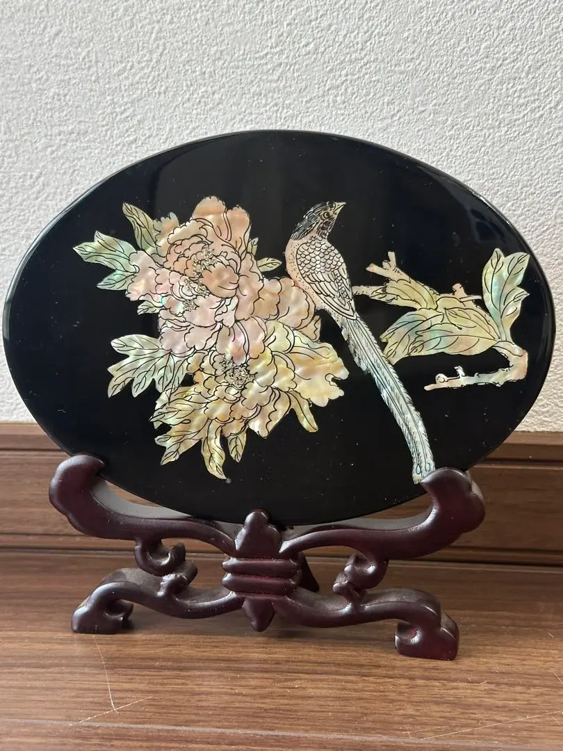 中国漆器　美術品　飾り物 絵画 工芸品 漆 ◇ 屏風 花鳥螺鈿屏風 中国製 四曲一隻 漆芸