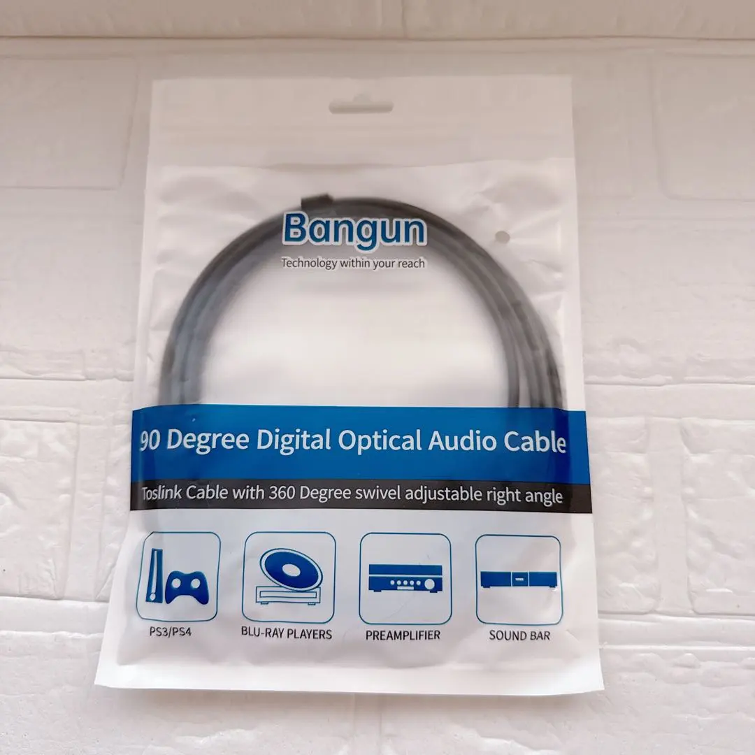 Thumbnail of One-sided L-shaped optical digital cable, digital audio cable, 2m