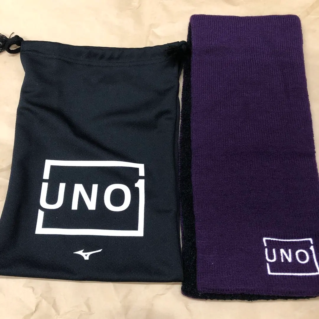 宇野昌磨 UNO 壓紋保暖圍巾 紫色 的縮圖