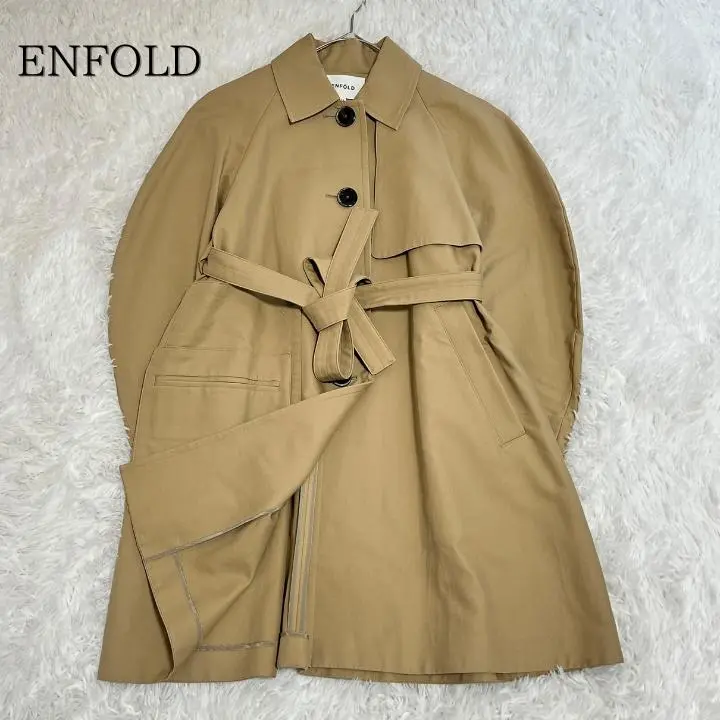 【とても美品】36サイズ ENFÖLD ベージュ ロングコート スプリングコート 2023111114789.jpg