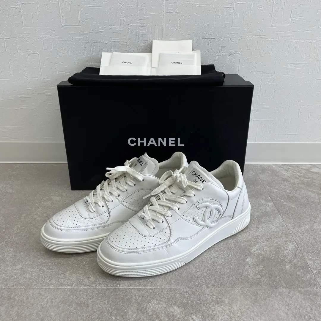 Thumbnail of CHANEL 23AW Calfskin Sneakers, Size 44, Sold Out