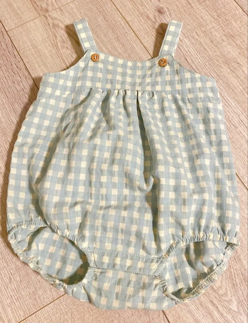 Thumbnail of Excellent condition. ZARA light blue check romper, 1-3 months