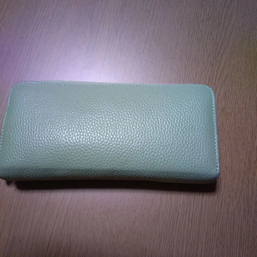 Thumbnail of ❤ Green Long Wallet, Genuine Leather, Textured ❤