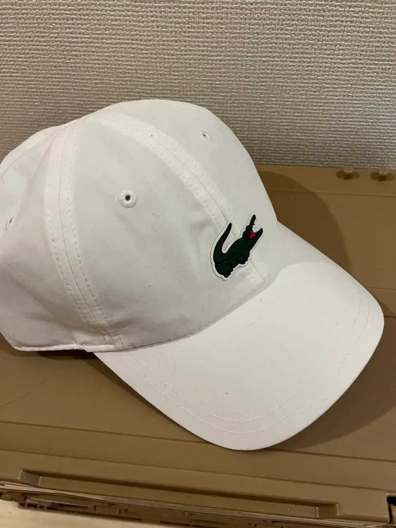 新品 未使用 ラコステ スウェットホワイトサンバイザー　ゴルフキャップ LACOSTE ツイルサンバイザー ゴルフウェア メンズ サンバイザー