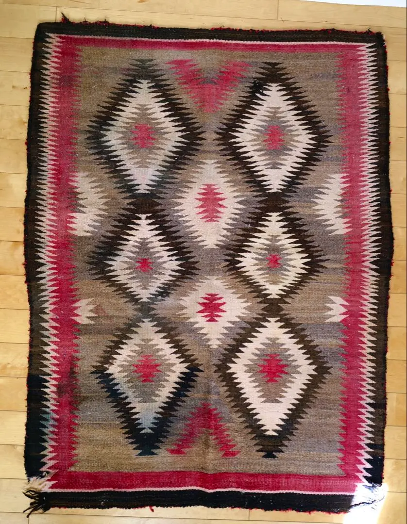 ビンテージ~40's○ナバホラグsize 134cm×70cm○211219r7-rug