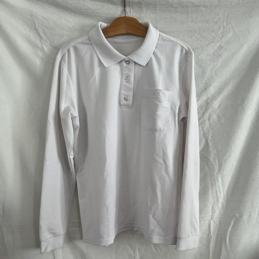 Thumbnail of Polo shirt, white, long sleeve, with pocket, girl, 160cm