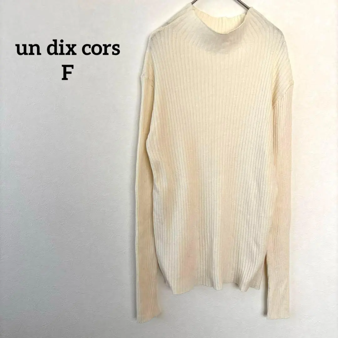 Thumbnail of Andecoll Rib Knit High Neck Ivory Free size Plain Long Sleeve Simple