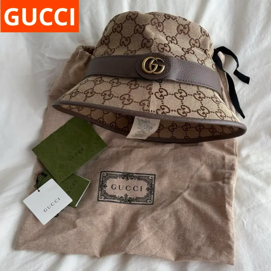 GUCCI GGモノグラム バケットハット　S 超希少】GUCCI GG モノグラム フェドラ バケットハット 三代目
