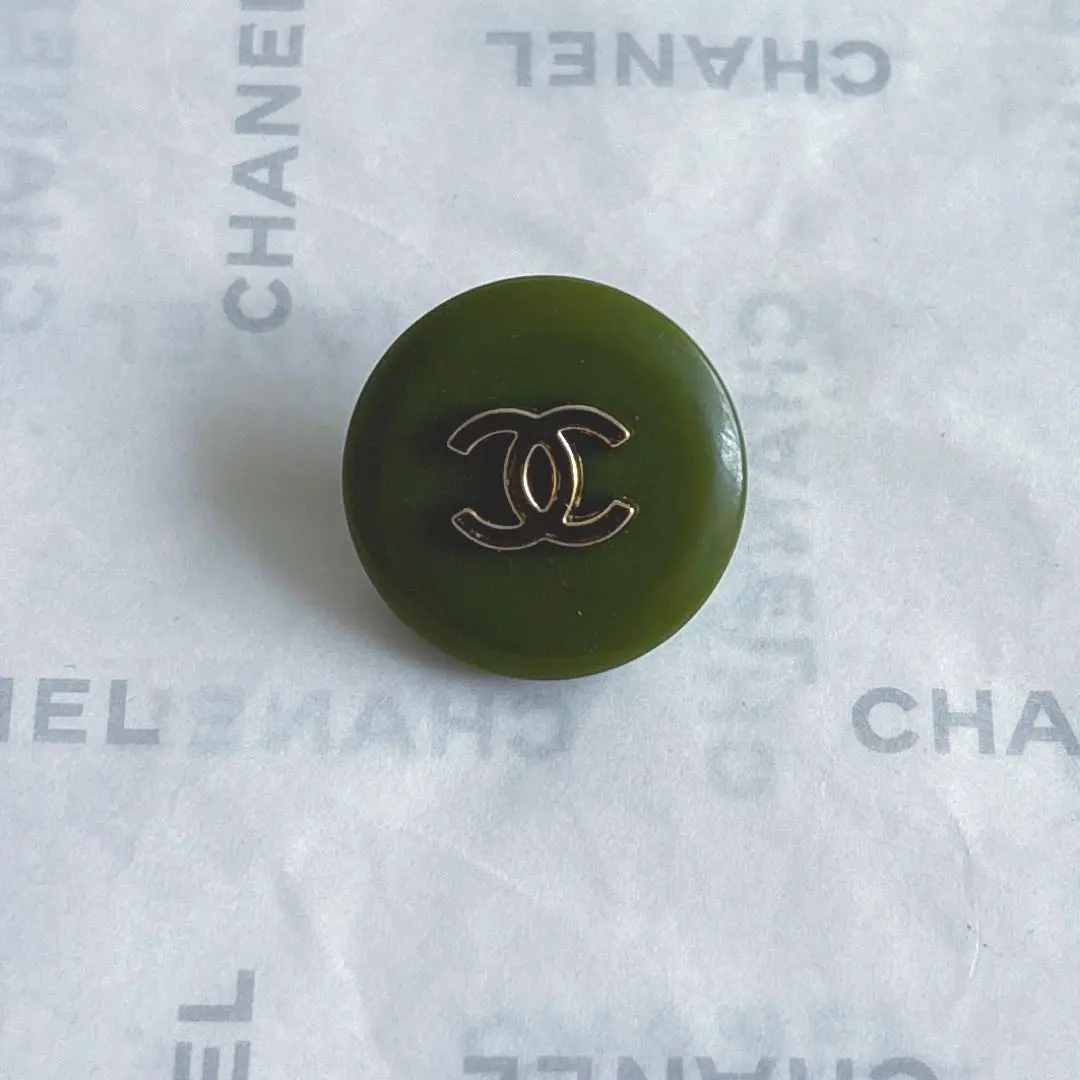 Thumbnail of Green Gold Button Vintage Antique Chanel