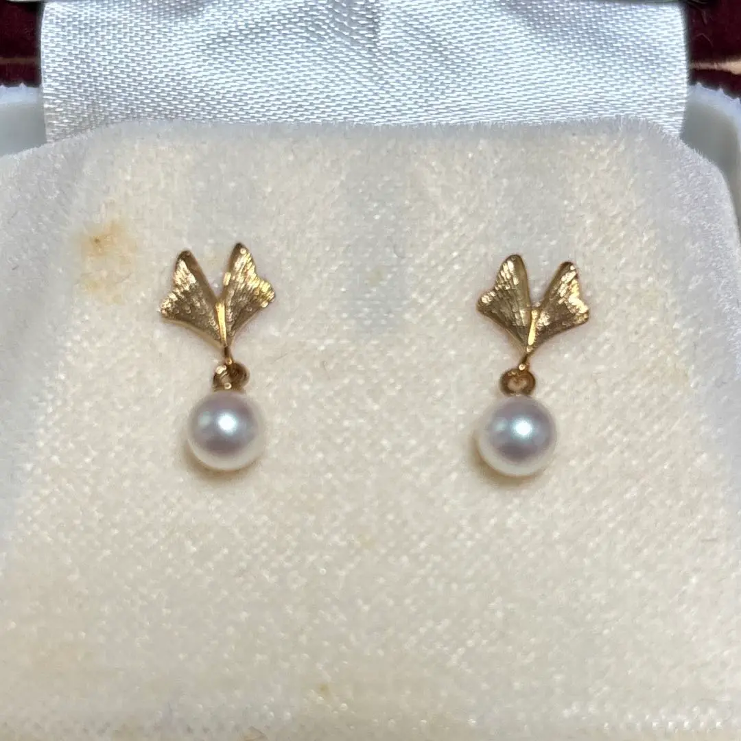 MIKIMOTO】ミキモト ピアス K18イエローゴールド×パール 約1.5g