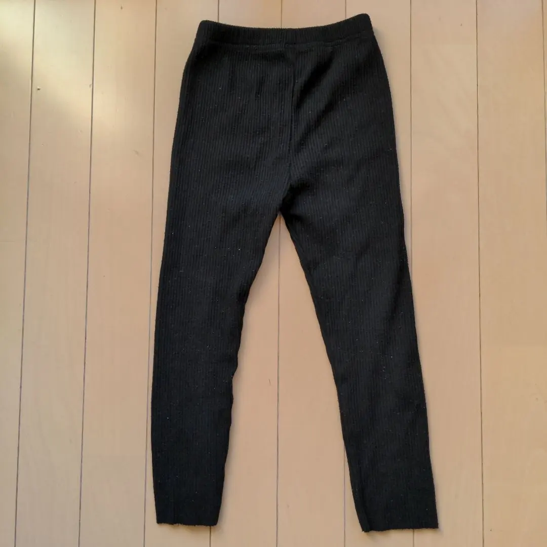 Thumbnail of Black rib knit long pants bee des bee 110