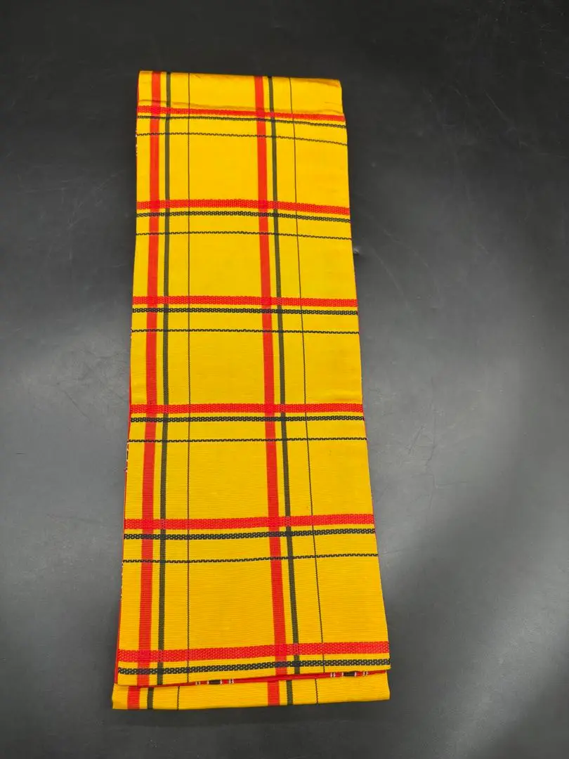 Thumbnail of Hanhaba Obi (half-width obi), Yukata Obi, patterned obi, stylish obi, reversible, checkered pattern, h9