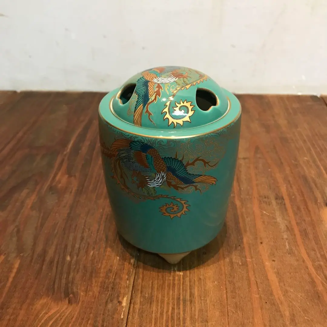 香蘭社　香炉　秋草図　共箱　茶道　新古品 香蘭社香炉秋草図共箱茶道新古品