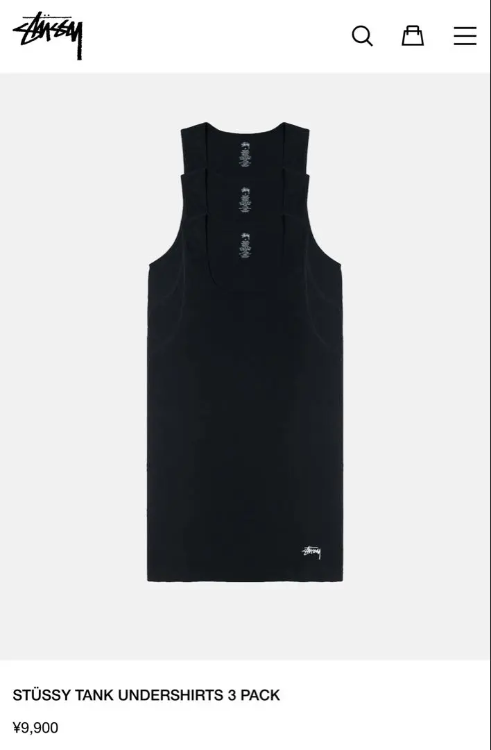 アンダーシャツ・インナー STUSSY RIBBED TANK 3 PACK NT370 ☆2023SS新作☆STUSSY☆RIBBED TANK - 3 PACK (STUSSY/アンダー