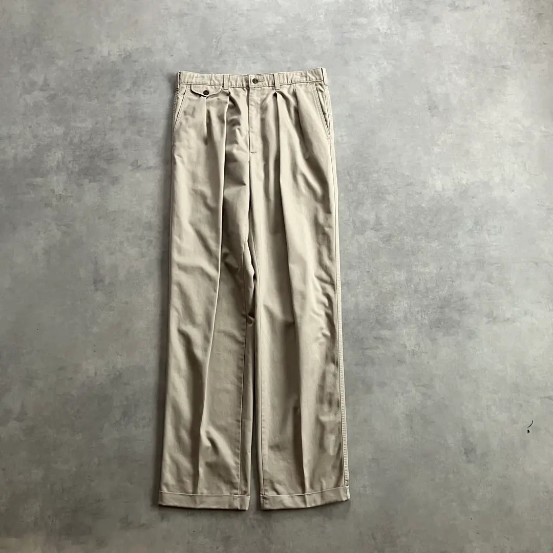 Thumbnail of 80s vintage Talon wide straight tuck chino pants, vintage clothing