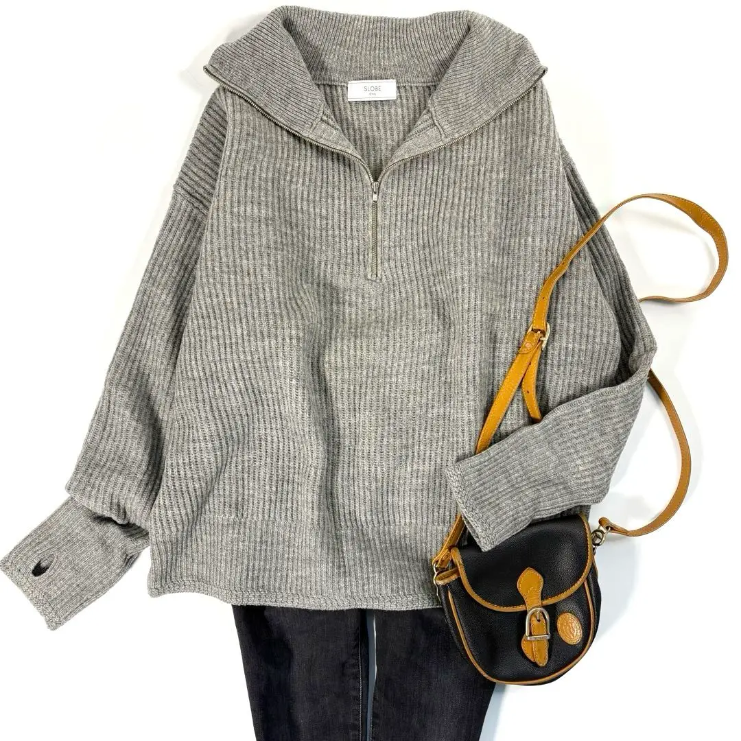 SLOBE IENA French wool畦ハーフジップニットプルオーバー 2025年最新】french wool畦ハーフジップニットプルオーバーの