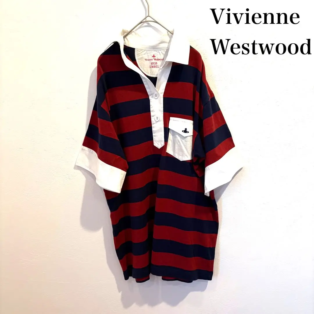 【美品】Vivienne Westwood ポロシャツ L ボーダー グレー 黒 m87890288675_1.jpg?1748587012