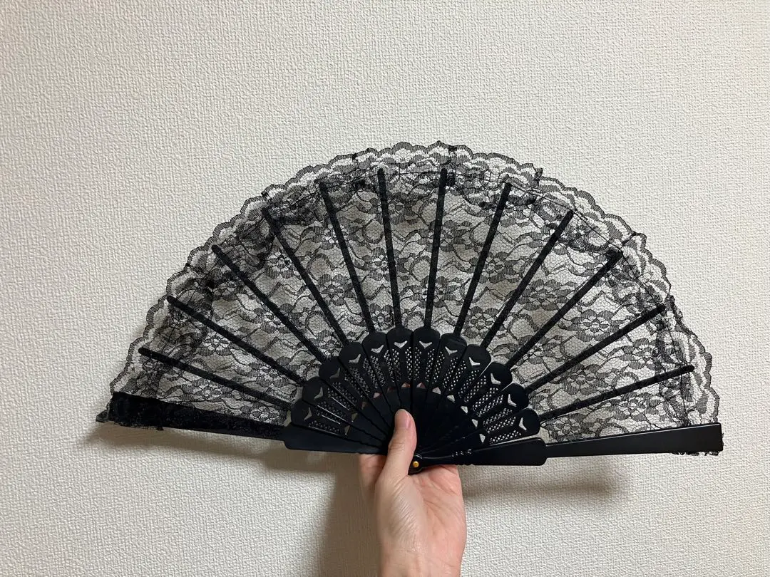 Thumbnail of Folding Fan Black Lace Ceremony Graduation Shichigosan (7-5-3 Festival) Kimono Accessories