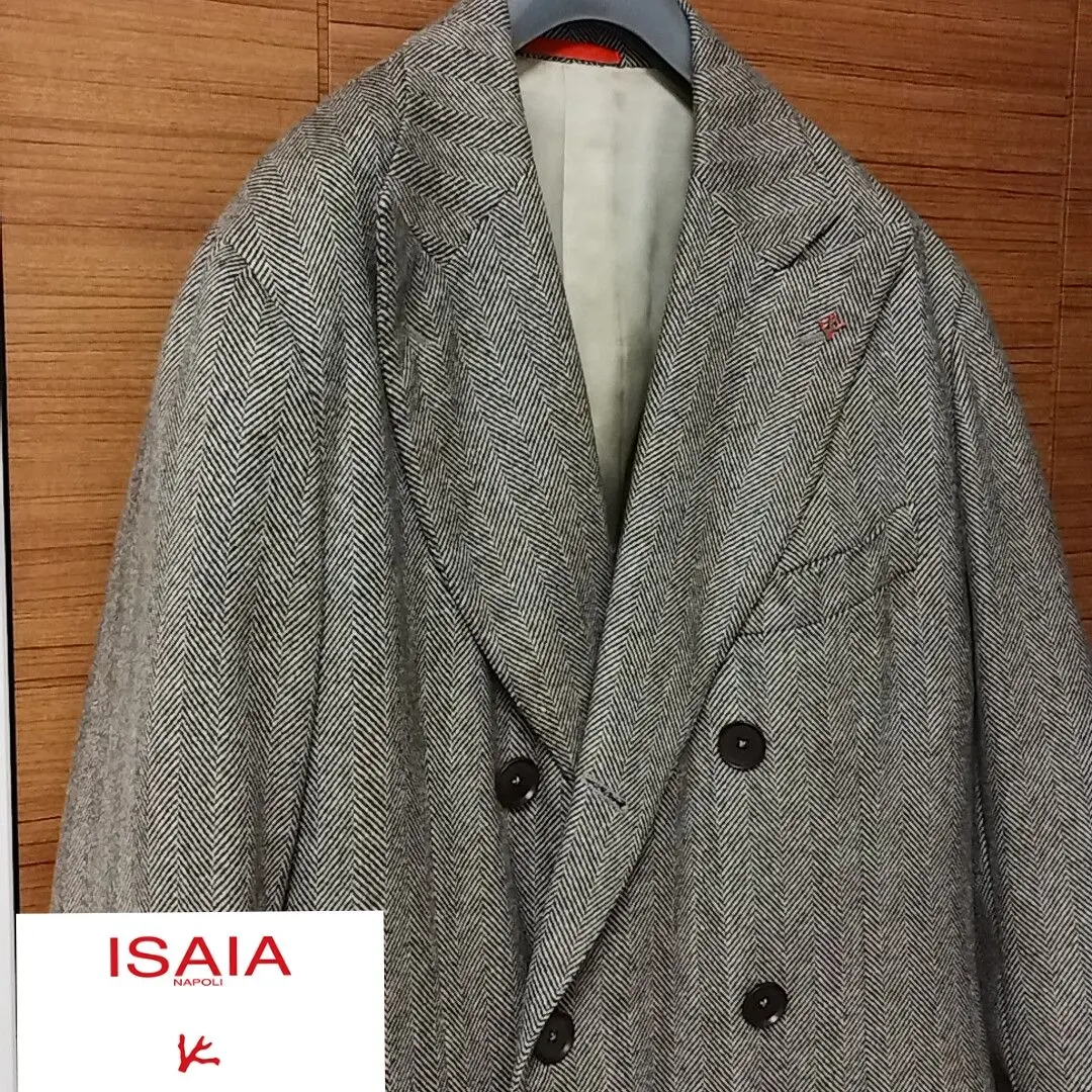ISAIA ベージュ ダブルブレスト チェスターコート 2025年最新】ISAIA メンズ チェスターコートの人気アイテム