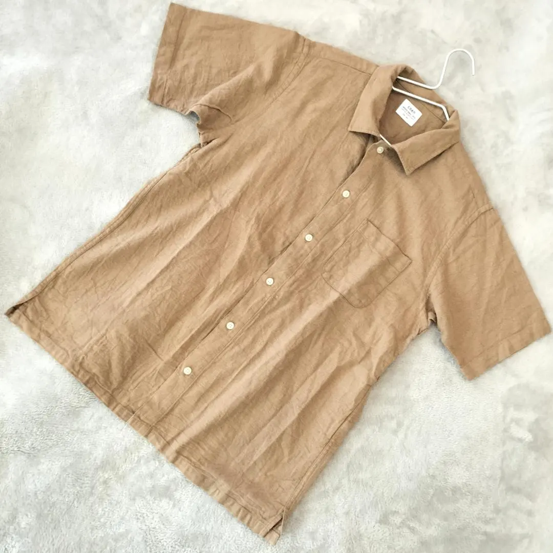 Thumbnail of coen Men's Shirt, Size S, Beige, 100% Cotton, Short Sleeve, Casual