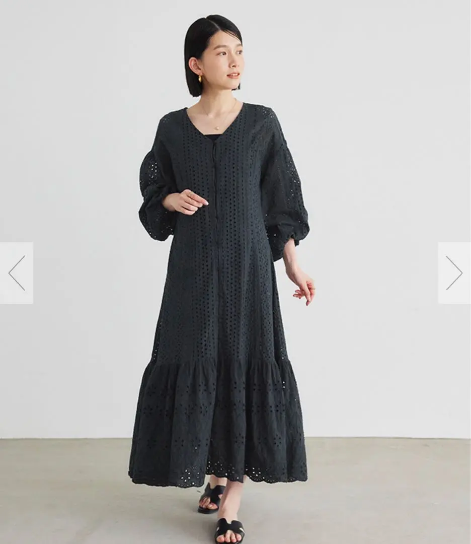 Thumbnail of titivate Black Lace Design Maxi Dress L