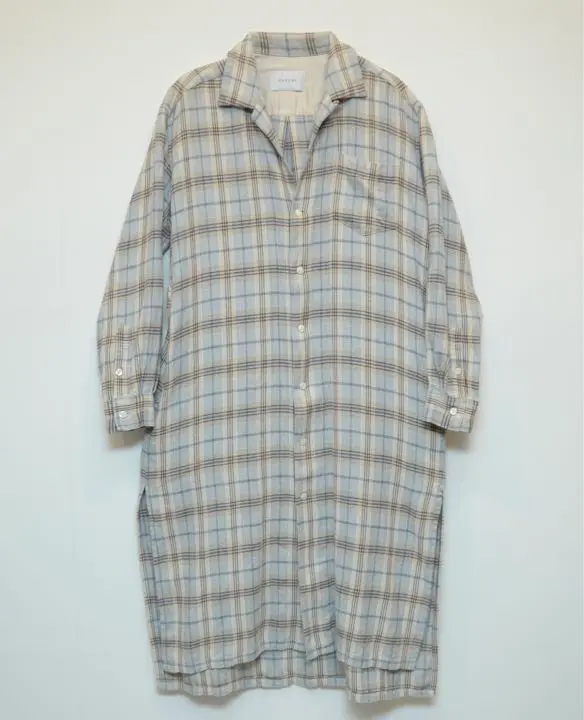PHEWNY チェックガウンシャツ PHEENY フィーニー Rayon ombre check open collar shirt