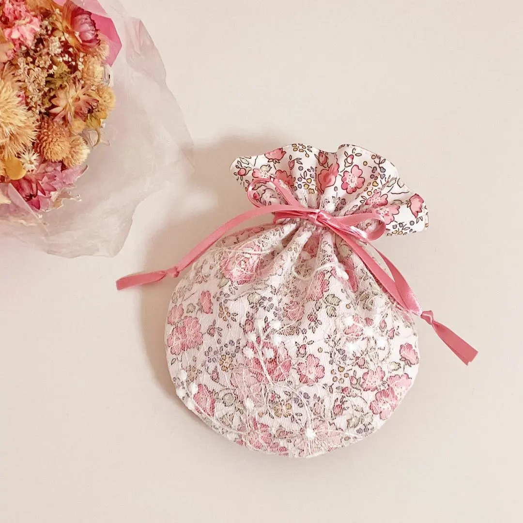 Thumbnail of Liberty x Lace Round Drawstring Bag - Felicite Light Pink