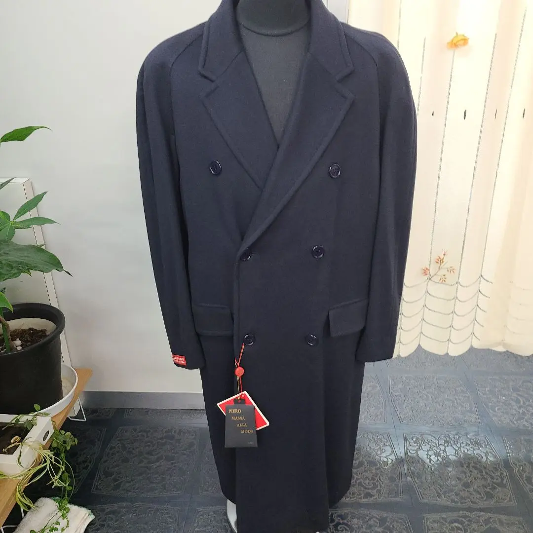 新品未使用】PIERO MASSA 100%カシミヤ コート ネイビー