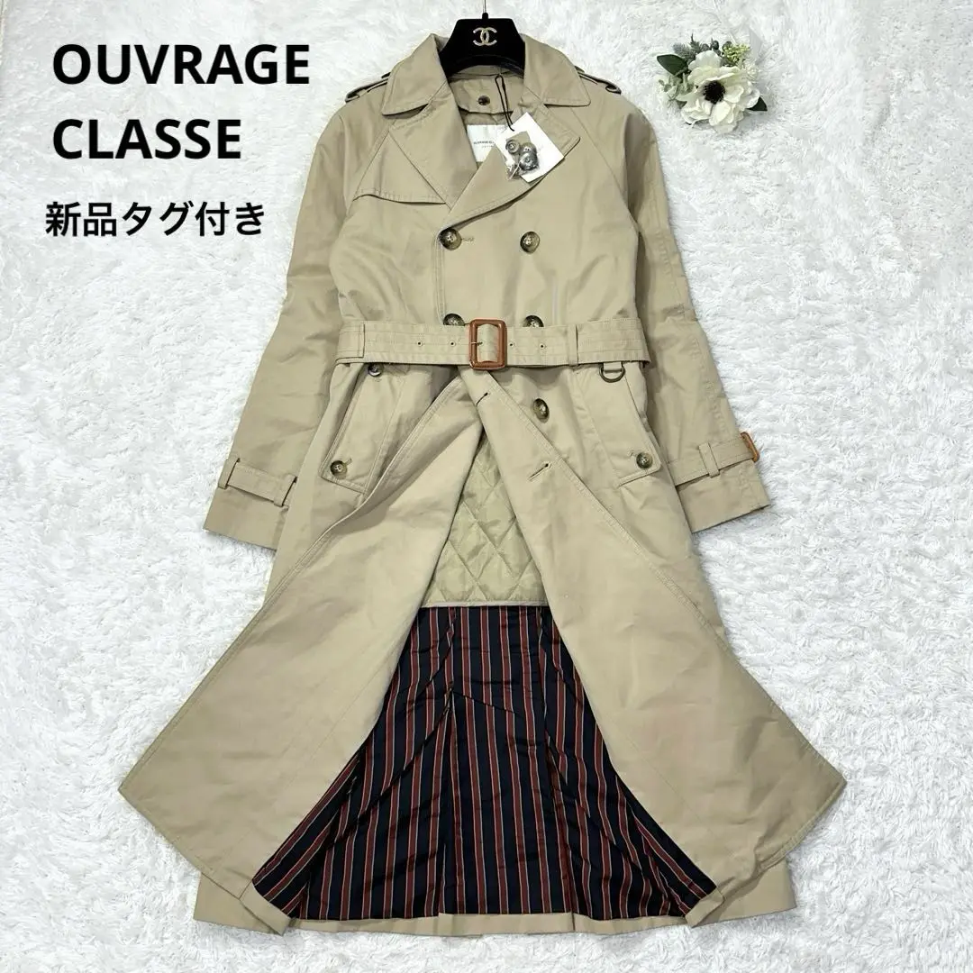 美品 OUVRAGE CLASSE ウヴラージュクラス トレンチコート キャメル 2025年最新】ウヴラージュクラス トレンチコート・スプリング