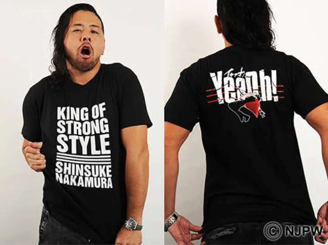 中邑真輔サイン入り Yeaoh Tシャツ Sサイズ 中邑真輔 「Yeaoh!×3」Tシャツ Sサイズ | プロレスショップ