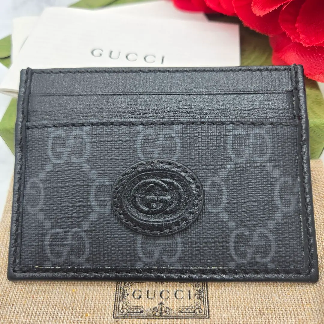 【近乎全新】GUCCI 古馳 卡片夾 GG 黑色 的縮圖