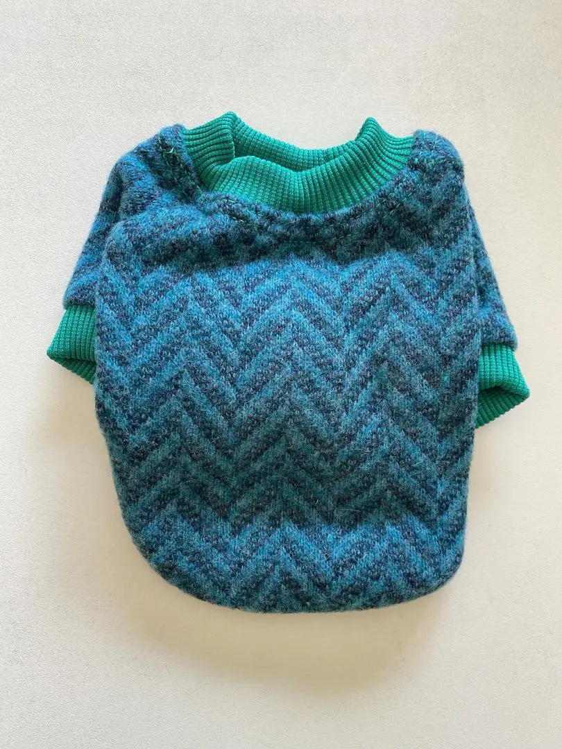 ⭐️新品 寵物用品 狗狗貓貓服飾 人字紋針織衫 綠色XXS尺寸 的縮圖