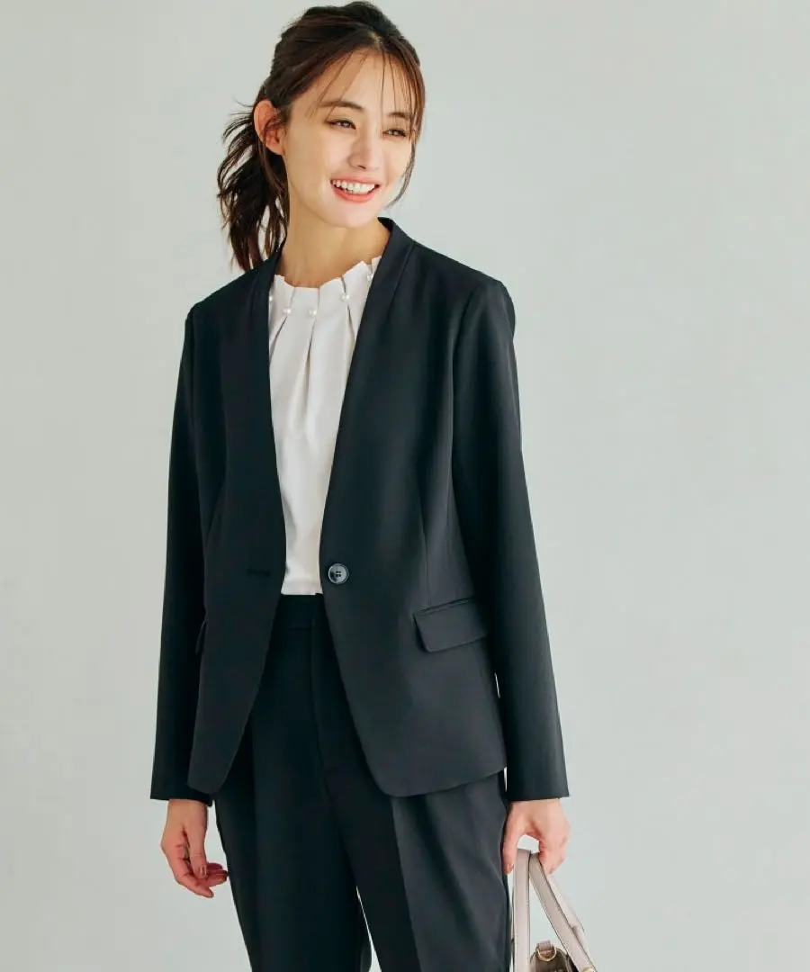 再々値下美品　groveネイビー パンツスーツ上下セット　ジャケットLパンツLL 再々値下美品 groveネイビー パンツスーツ上下セット ジャケット