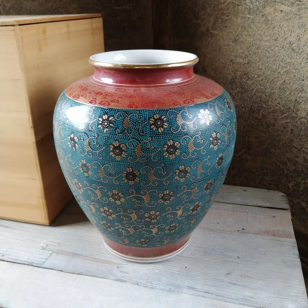 九谷焼 仙龍 花器 壺 骨董品 九谷焼 壺 骨董品 （九谷焼 仙龍 花器 壺 骨董品）