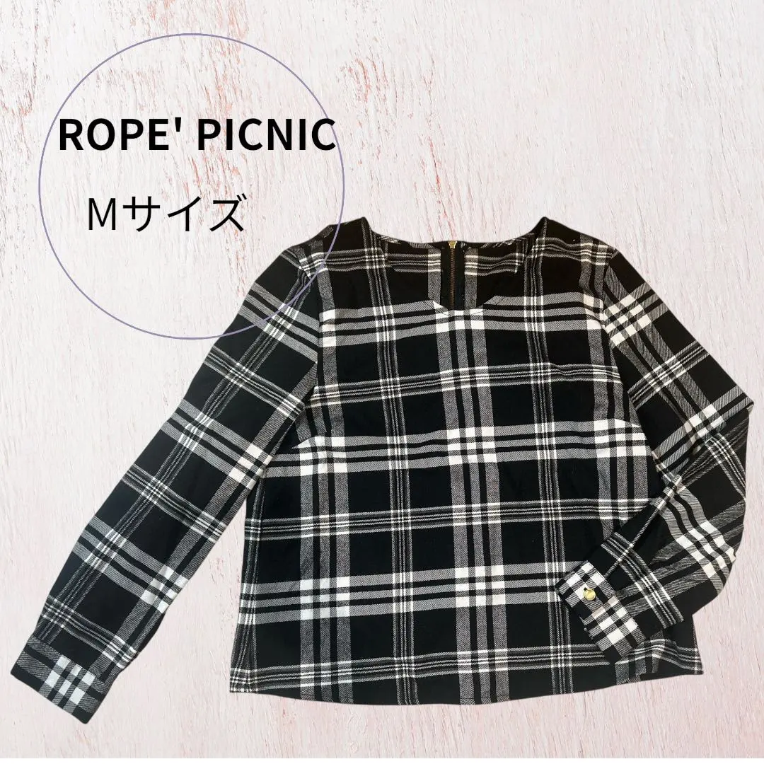 Thumbnail of ROPE' PICNIC Checkered Long Sleeve Top, Size M, Back Zip