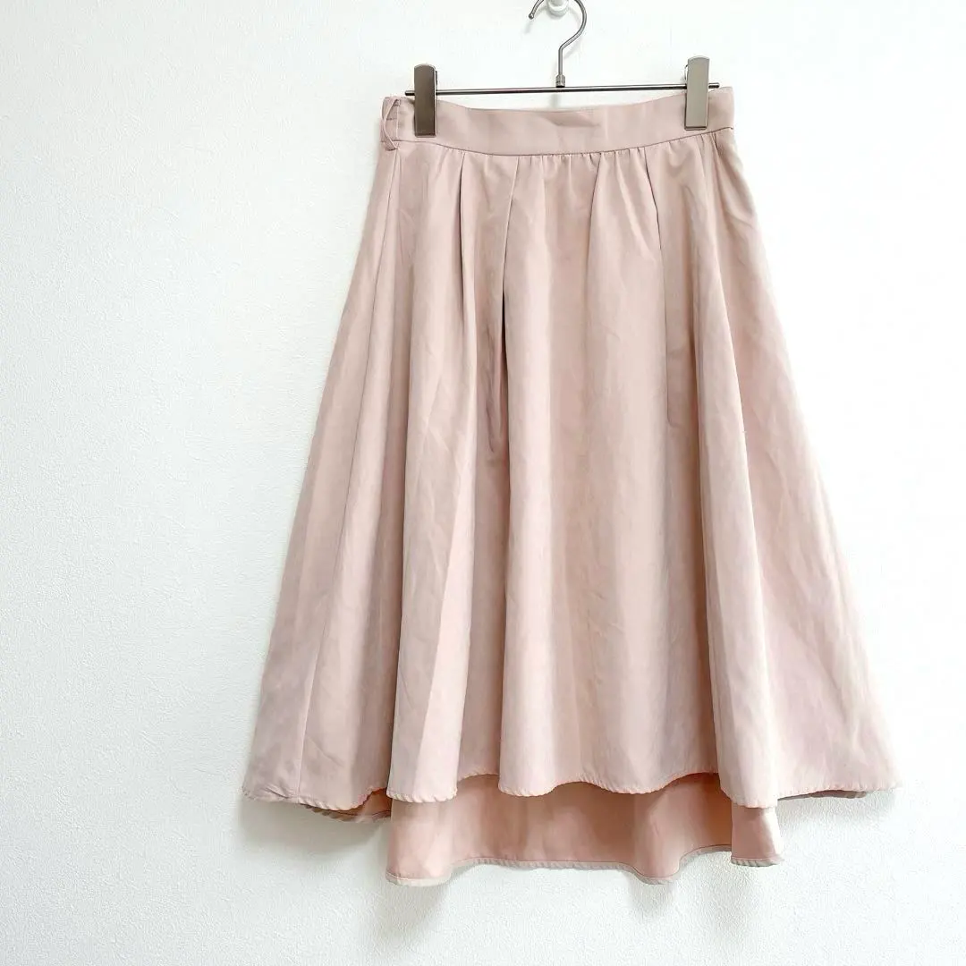 喇叭裙 魚尾 灰粉色 中長款 及膝裙 成熟可愛 的縮圖
