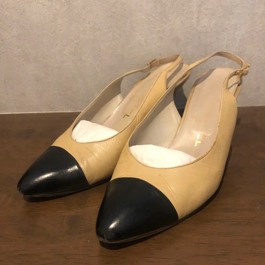 Thumbnail of CHANEL heels, white and black