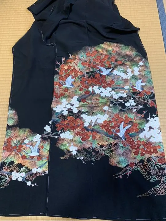 Thumbnail of Kurotomesode (formal black kimono) - unsewn