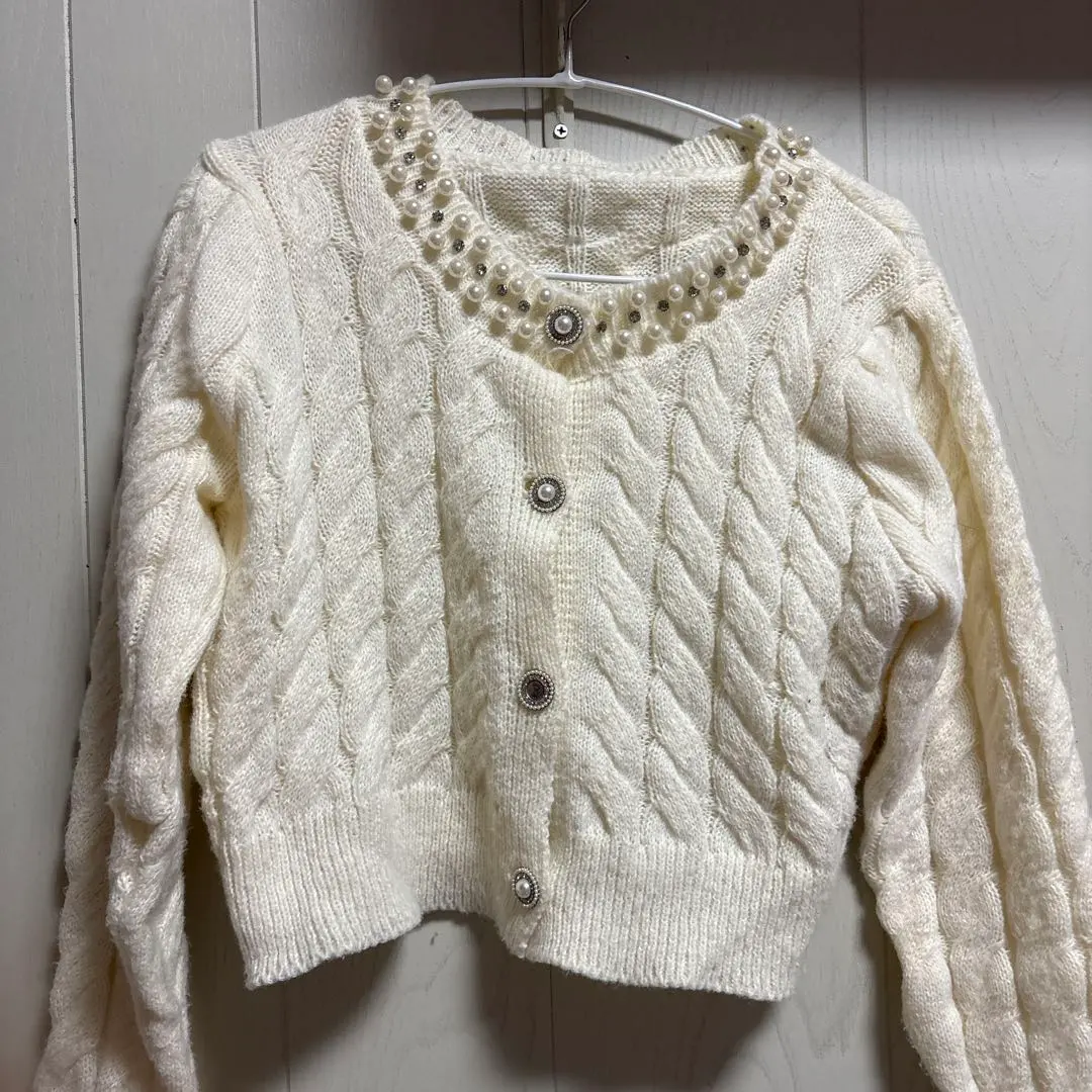 Thumbnail of Ivory Cable Knit Cardigan